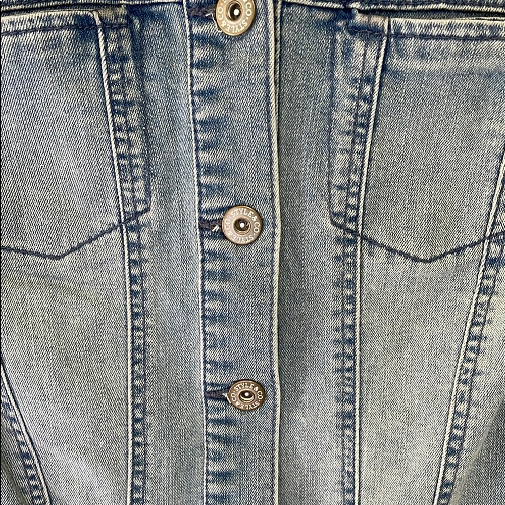 Style & Co Blue Jean Jacket Classic Denim Design - Picture 5 of 8